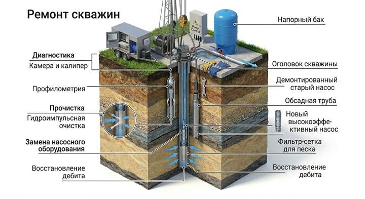 Ремонт скважин в Кубинке
